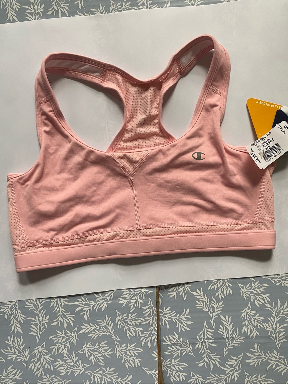 Champion Light Pink Racerback Sports Bra with Mesh Back